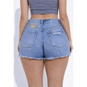Pacsun High Rise Festival Sun Distressed‎ Light Wash Shorts Women's size 26
